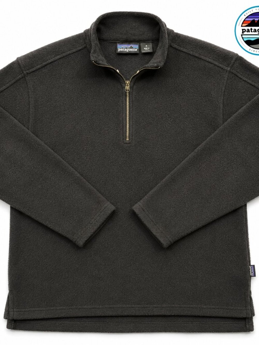 Patagonia Men's 1/4 Zip Fleece Pullover Sweater Black Size S